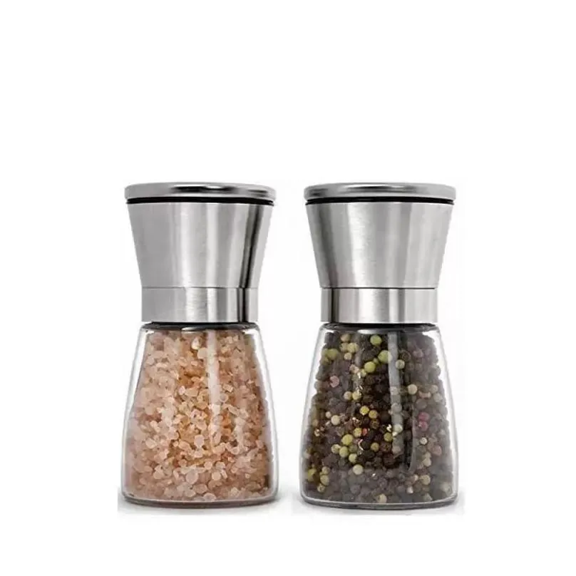 Mills Manual Pepper Salt Grinder Sauve en acier inoxydable Sauce de cuisine Trop-outil de gouttes Home Garden Dhwcj