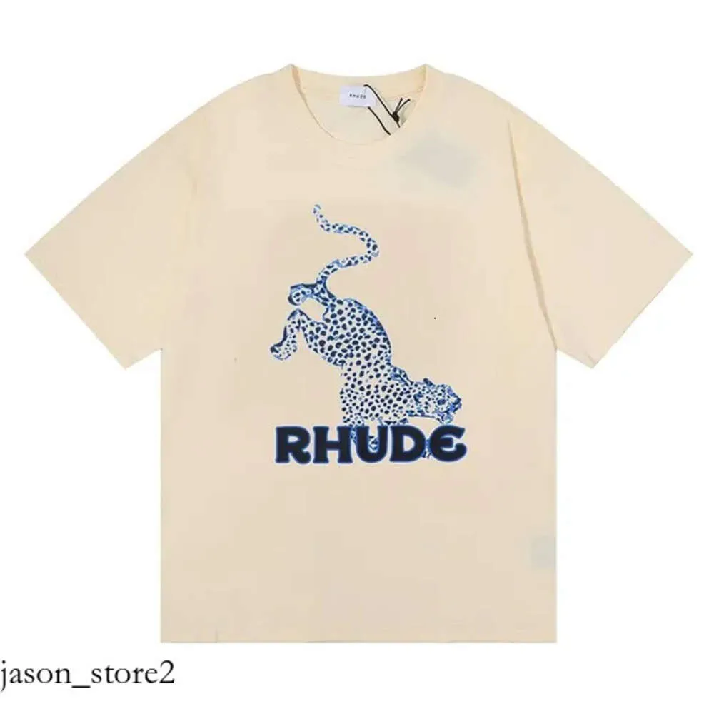 RHデザイナーメンズRHUDE刺繍Tシャツ夏のメンズトップレターポロスシャツレディースTシャツ服