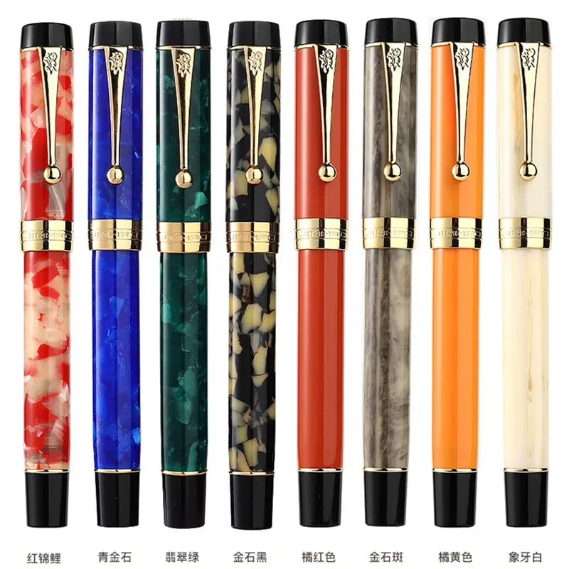 Pens Jinhao 100 Centennial Resin Fountain Stift EF /F GP M /Bent Nib 0,5 /1,2 mm mit Konverter Golden Clip Business Office Geschenkstift