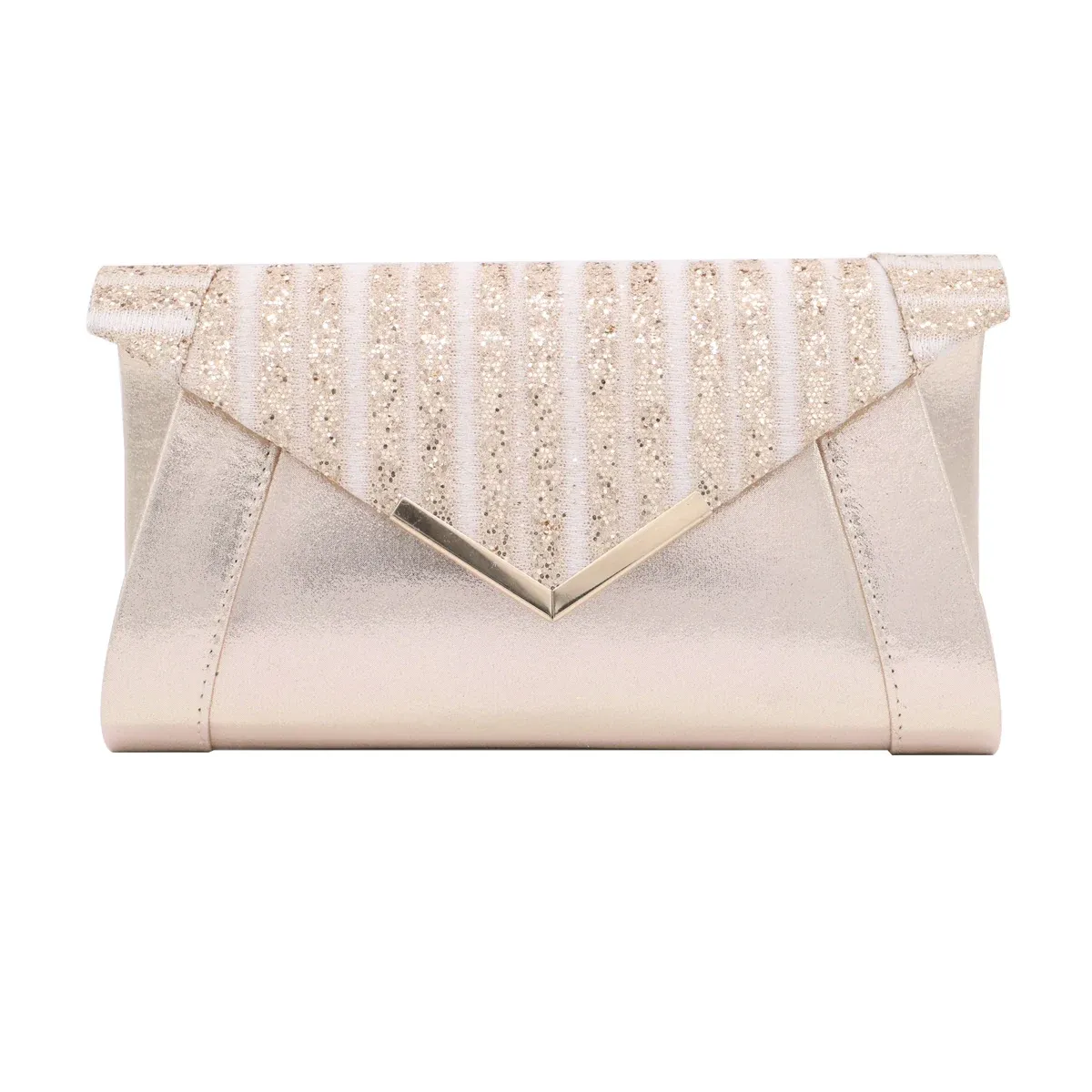 Embrayages en cuir solide Sac d'embrayage brillant Décoration décoration de mariage Soupchée rectangle sac à bandoulière