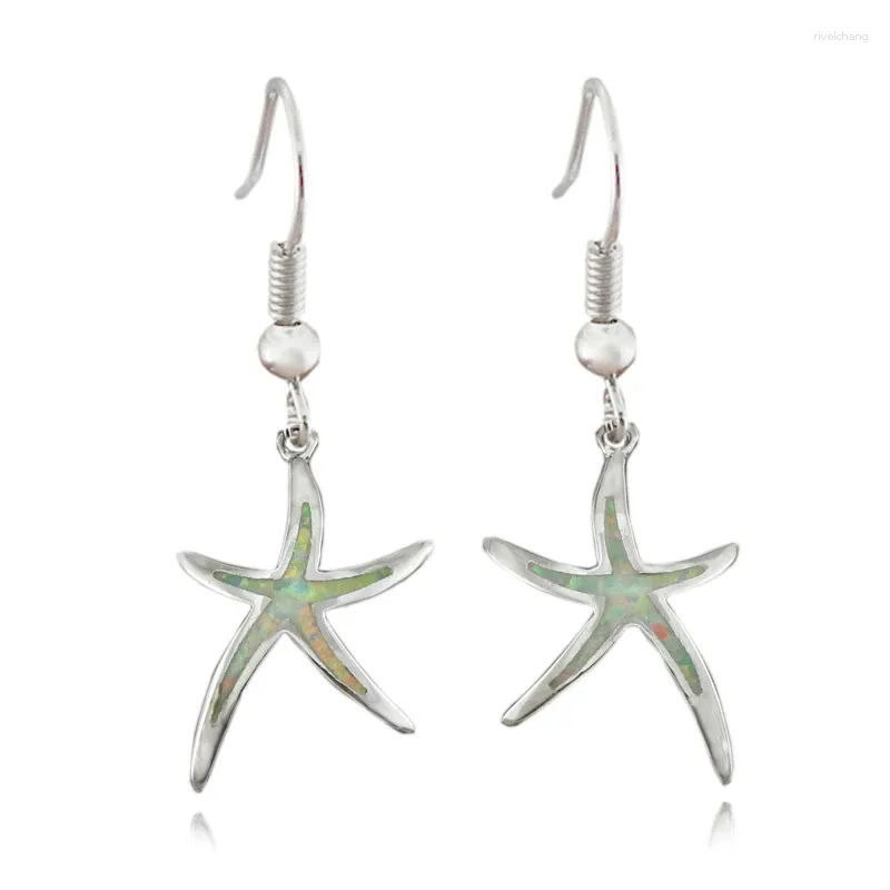 Boucles d'oreilles STUD WHOLASE RETOUR SYNTHÉTIQUE FEU BLANC OPAL étoile étoile pour femmes OE266