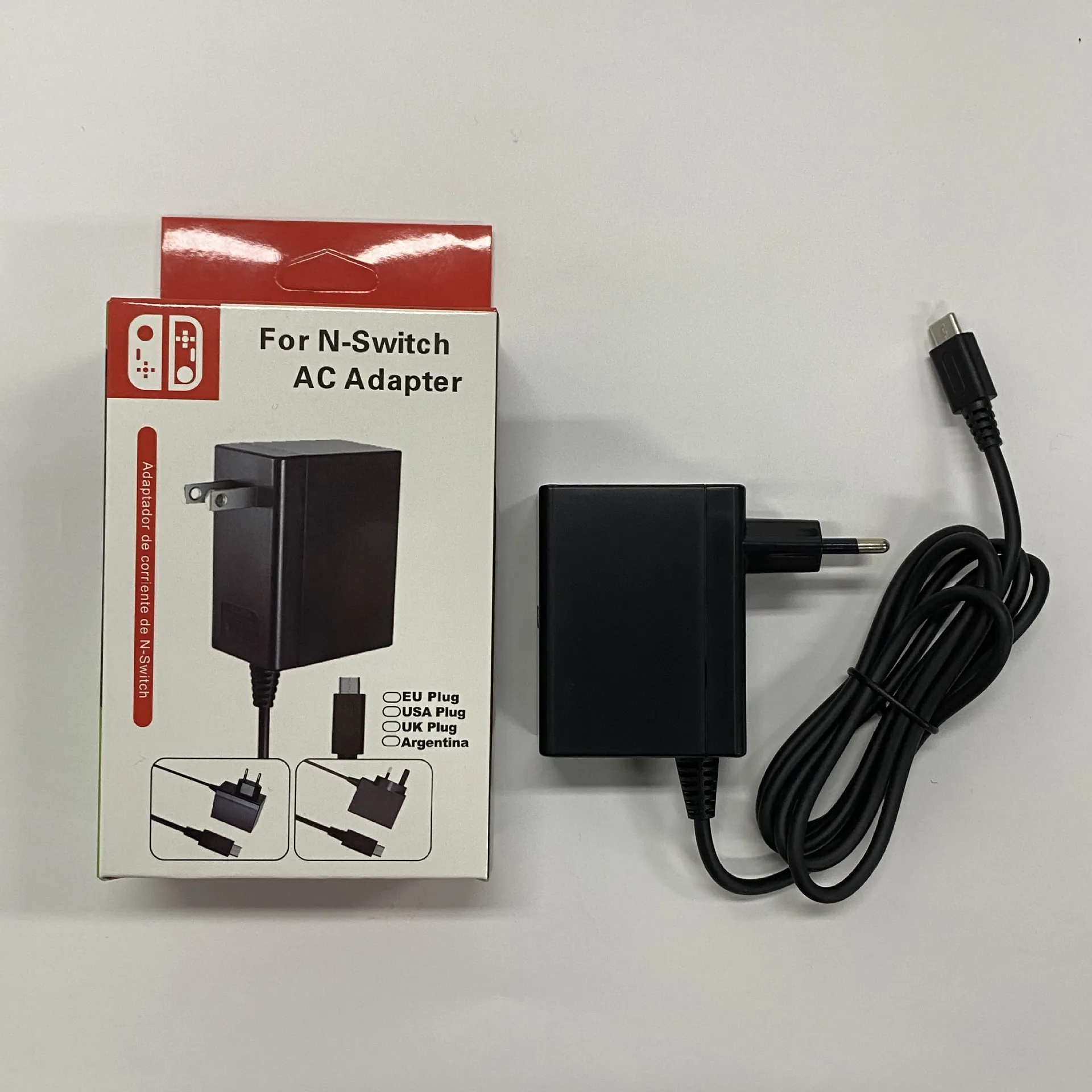 Nintendo Switch Adaptador CA Adaptador de viagem CARREGADOR DE PODERAÇÃO DO CARAGEM PARA NS SWITCH LITE e PRO Controlador Dock Station 15V 2.6a Kit de carregamento rápido Modo de TV TV Modo