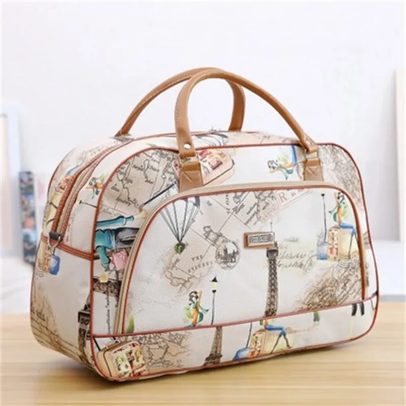 Bags Hot Sale PU Leather Women Travel Duffel Bag for Men Large Capacity Waterproof Travel Bag Design Zipper Multifunction Luggage Bag