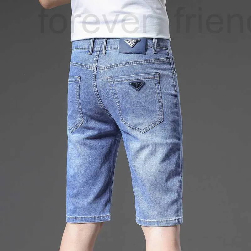 Designer de jeans masculin Summer mince en cinq parties jeans jeans masculins mid-gliff slim slight bleu marque de plage pantalon 0r0o