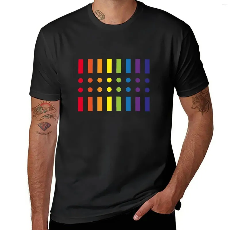 Męskie topy czołgów xxxxxxxx Rainbow Morse Code T-shirt ponadgabarytowe koszulki śmieszne koszuli zwykli mężczyźni