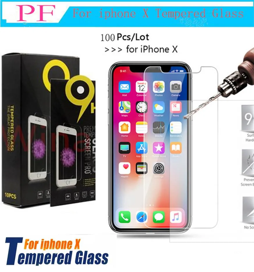 Per iPhone XS Max 65 pollici XR Temperad Glass Protector Schermo iPhone X 8 per iPhone 7 7 Plus Film 033mm 25D 9H Antishatter Paper3921224