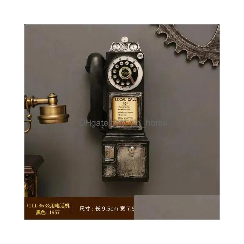 Obiekty dekoracyjne figurki Kreatywność Vintage Model telefoniczny Wiszące Ozdoby Retro Meble Rzemiosło Prezent do baru dom de dhcfe