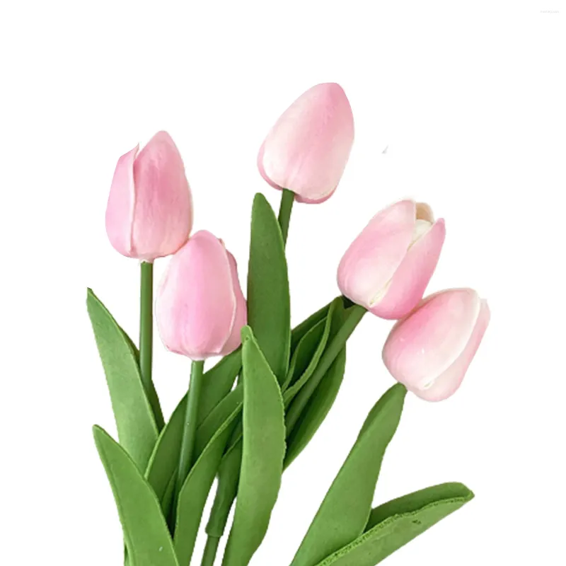 Decorative Flowers Multicolor Artificial Tulips Realistic Lifelike Excellent Gift Idea For Day