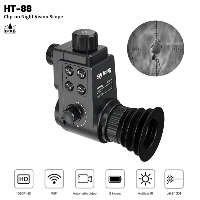Камеры Sytong ht88 Ir Night Vision Задний вид на винтовке Wi -Fi Mini Digital Night Vision Camera Scipe Laser Dot Acted for Hunting