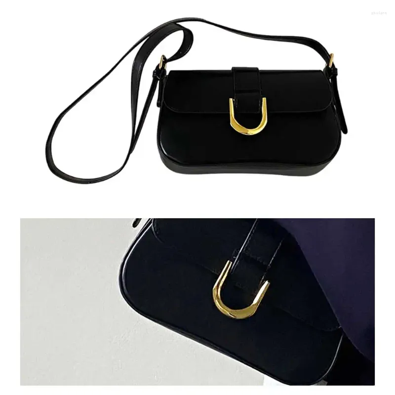 Schoudertassen vrouwen flap satchel tas riem verstelbaar octrooi leer casual retro oksel crossbody slingeren dagelijkse dating