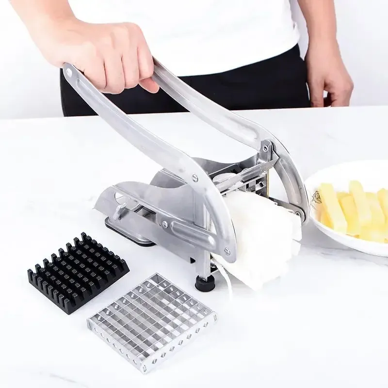 NOUVEAU 2024 NOUVEAU CUTEUR FRY FRY CUTTER DU COUPE DE POMPIE PORTATE CUTTER POSTATE CUTATION FAST avec 36/64 trous Blades Manual Food Slicer- - -