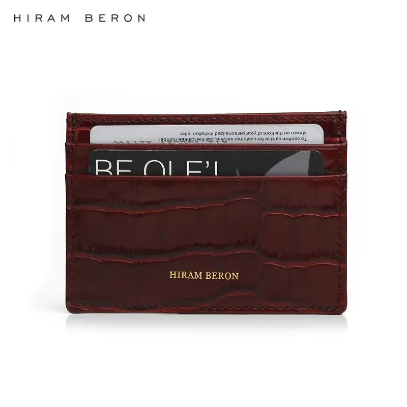 Holders Hiram Beron fait votre propre cadeau pour femmes pour femmes portefeuilles en cuir italien support de carte de crocodile dropship