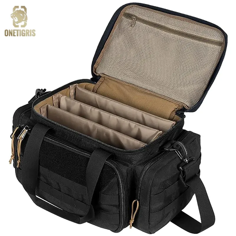 Taschen Onetigrris Taktische Reichweite Beutel Molle System Outdoor Jagdzubehör Nylon Waffe Hülle Pack Pistolen Werkzeuge Umhängetasche Scharfschütze Schwarz schwarz