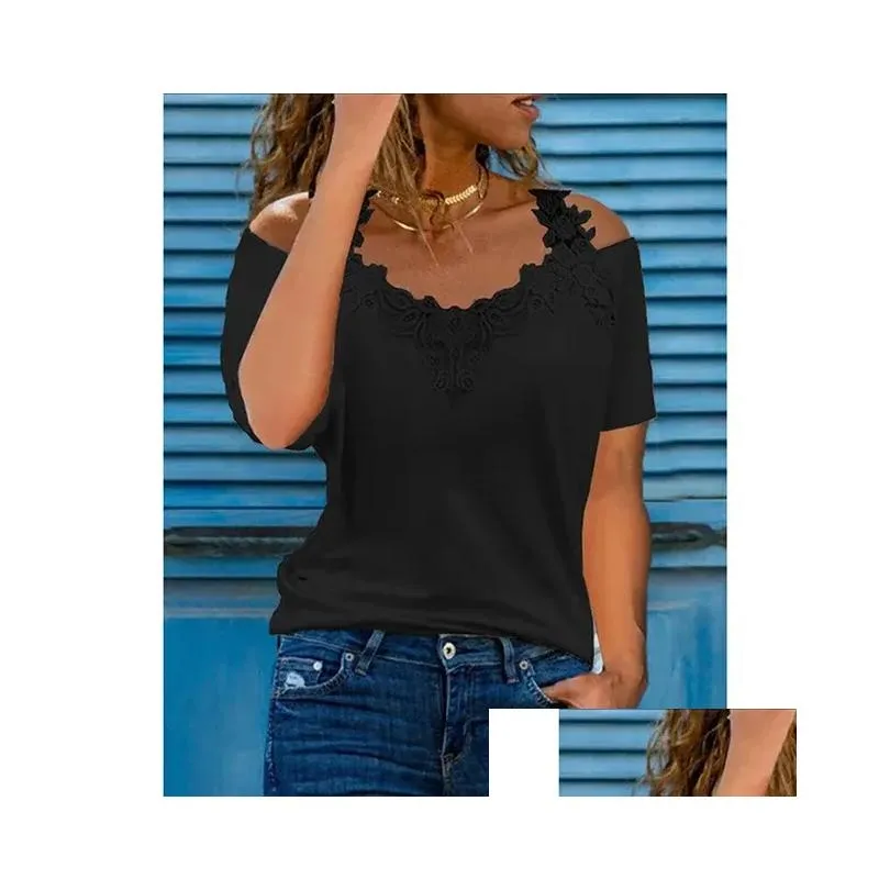Plus-Size-Kleider Womens Kurzarm Tops Bluse T-Shirt L-5xl 2023 D6GF-Drop-Lieferkleidung DHW8H