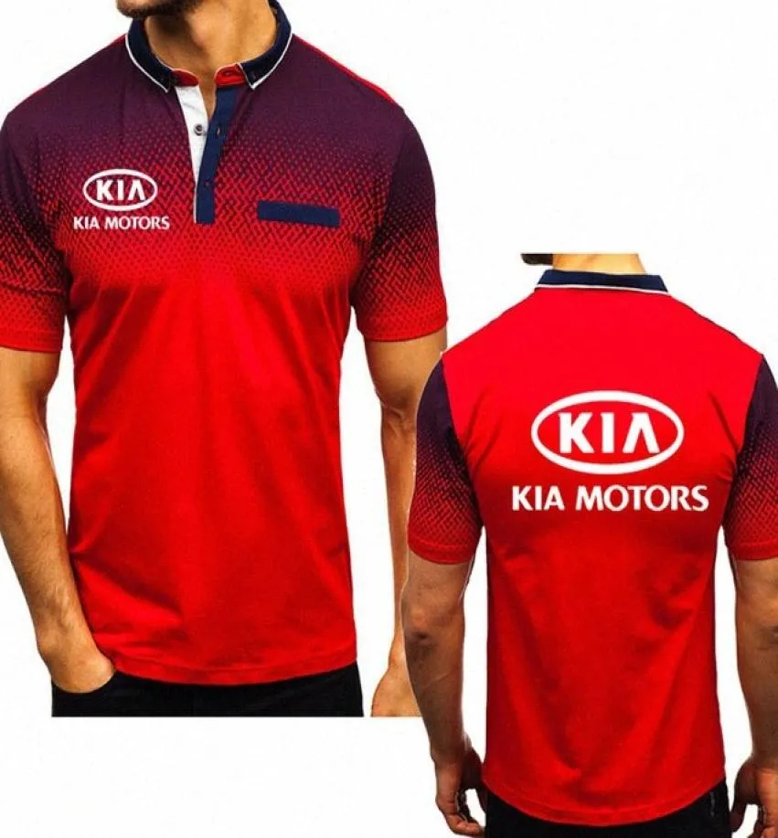 Summer Men039s Short sleeve for KIA Car Logo Printed Fashion high quality Cotton Men039s short sleeve casual polo shirt K YV2460726