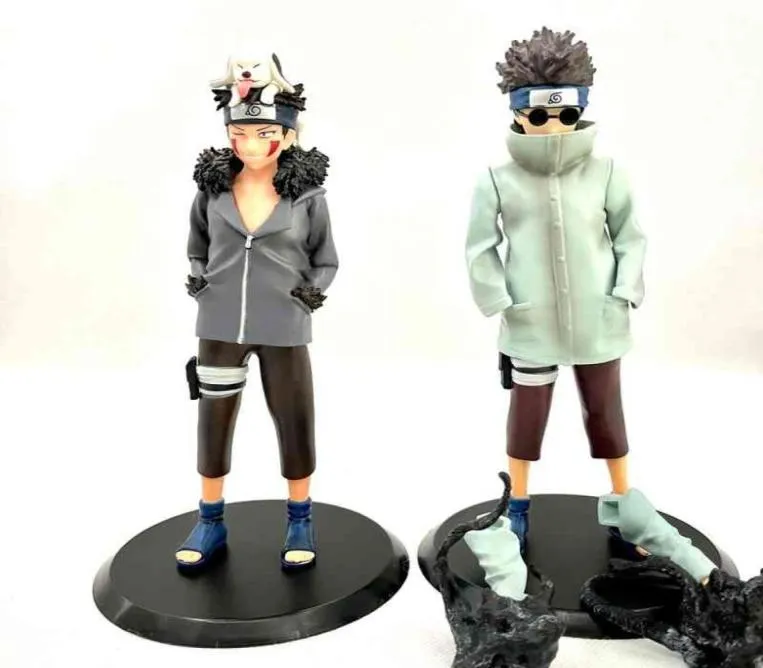 スタンディングバージョンAburame Shinoアクション図18スケール塗装された犬林Kiba Pvc Toys Brinquedos Anime6838310