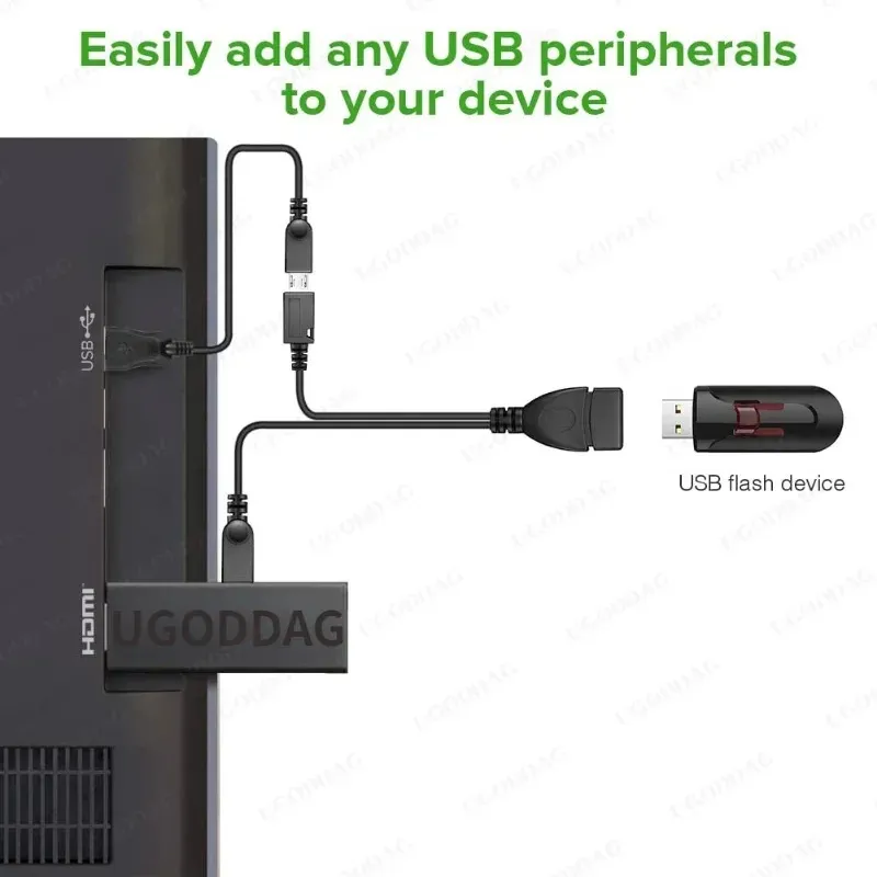 Mini Micro USB OTG Adapter Host Power Y Splitter USB to Micro 5 Pin Male Female Cable For Fire Stick Android Phone Accessories