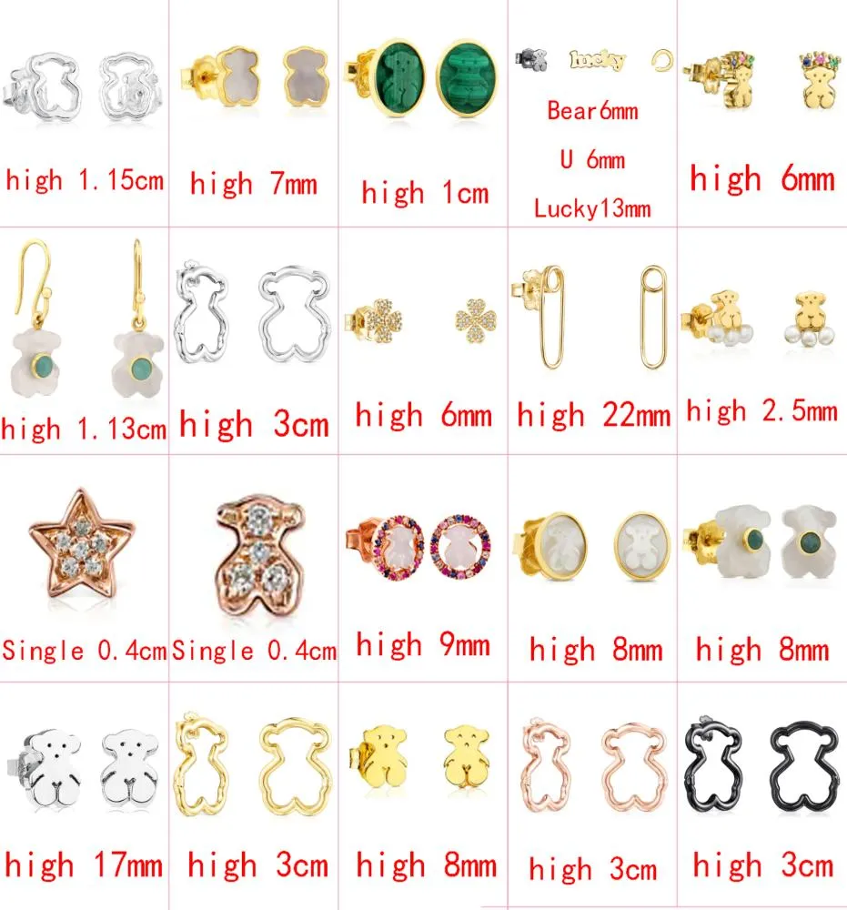 Fahmi 2022 New Style 925 Sterling Silver Bear Fashion Classic LadiesEarrings Pierced Jewelry Factory Direct S4410600