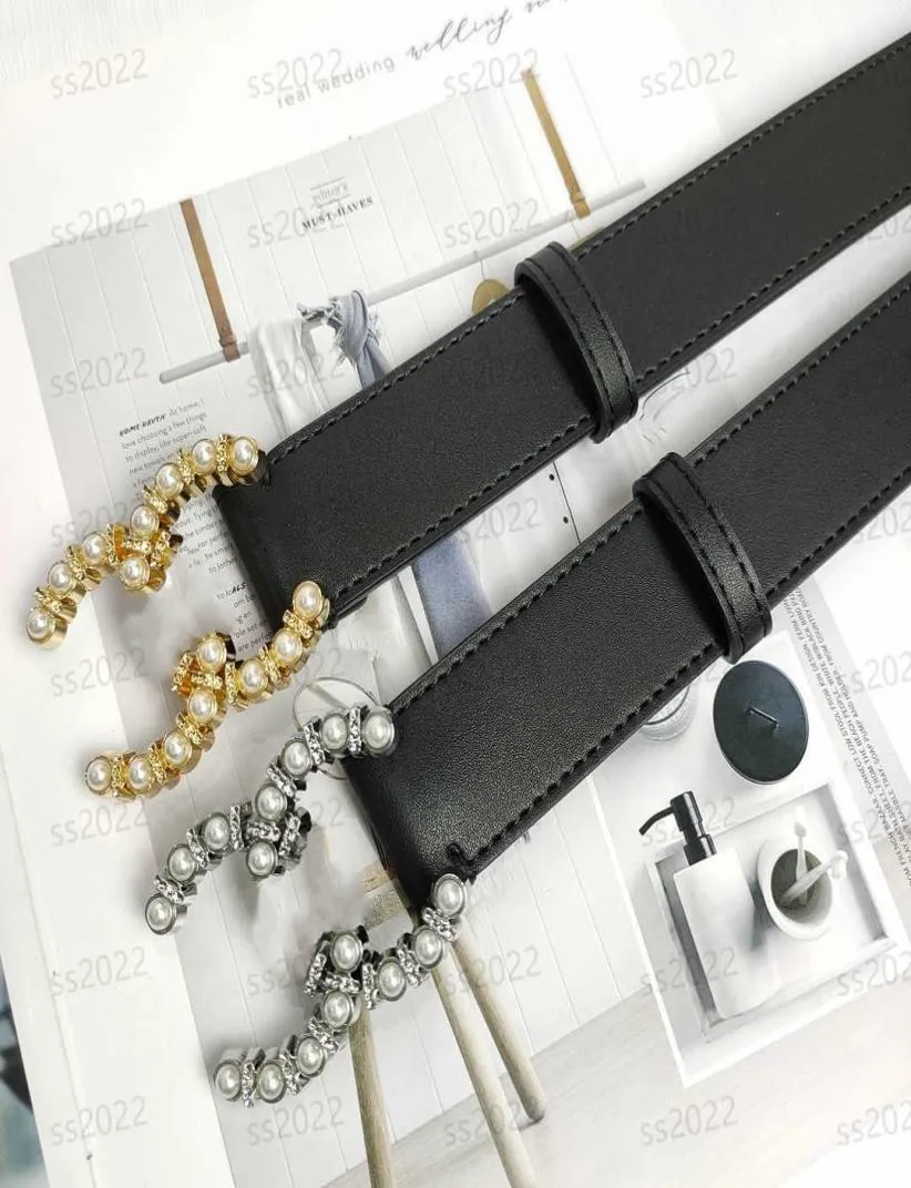 Fashion Women Men Brand Belt Belt Cowhide Pearl Bish Cintura con fibbia Fibellini Casualmente versatile Domanda Dress Cintura di vari stili Larghezza 35C4590700