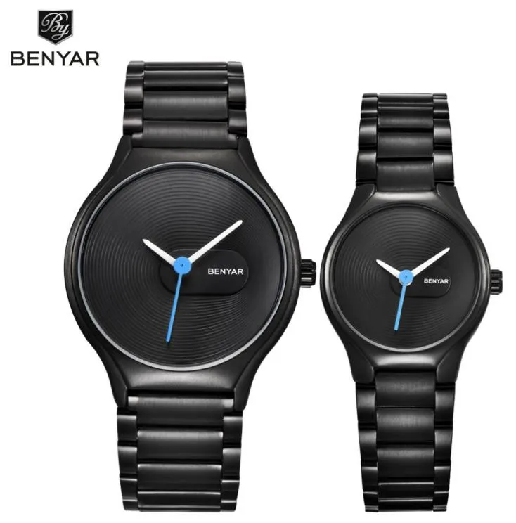 Benyar Lovers039 Watch Set Brand Luxury Quartz Watches Fashion Casual Waterproof 30M Dress Watch Christmas Valentine039S GIF3242894