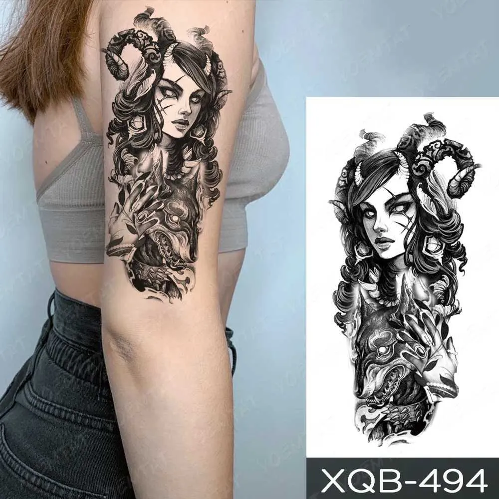 Chicano Waterproof Temporary Tattoos Evil Witch, Medusa, Anime Owl, Skull  Designs Arm Sleeve Body Art For Women \u0026 Men From Taiho_shop1, $1.85 |  DHgate.Com, image size:1000x1000