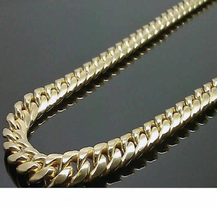 Real 10K Yellow Gold Miami Cuban Link Chain 8mm 24 inch0126959717