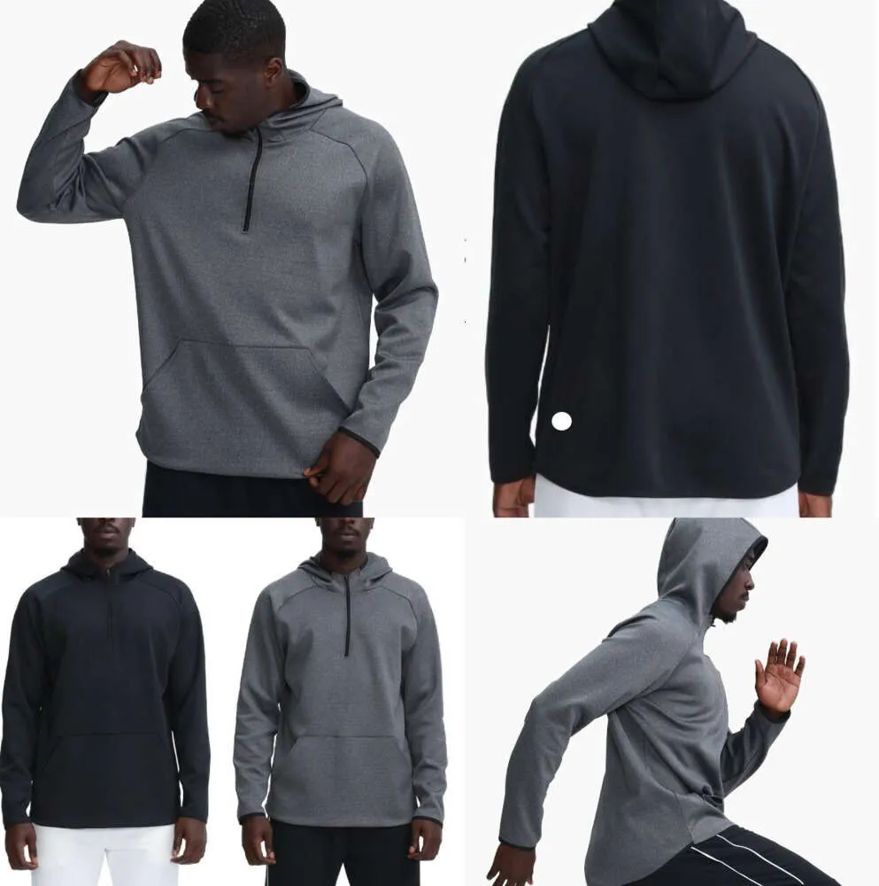 Lu- 372 Men Hoodies Outdoor Pullover Sports Lange Mouw Yoga Wrokout Outfit Mens Loose Jackets Training Fitness Fashion Clothing 45647