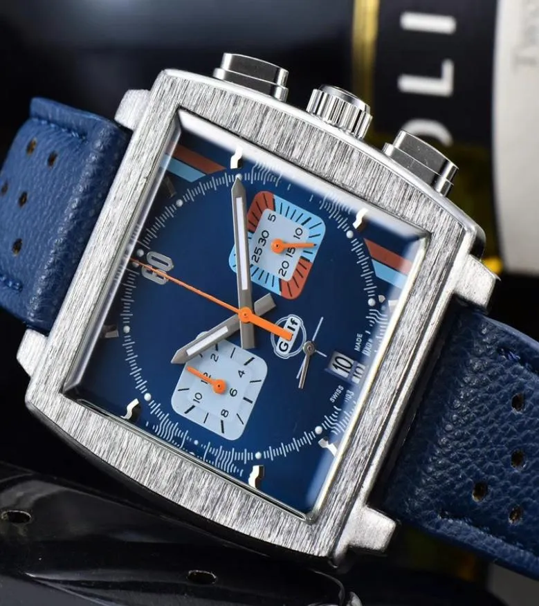 Montre-bracelets pour hommes 2022 New Mens Watches Tous cadran travail Quartz Watch High Quality Top Brand Chronograph Clock Clain en cuir 7696378