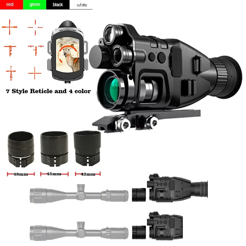 Kamery Henbaker Nocne Vision 1080p Dwa IR 850NM940nm Riflescope 132X Camera 500m/546Yard Darkness Zakres obserwacji polowań