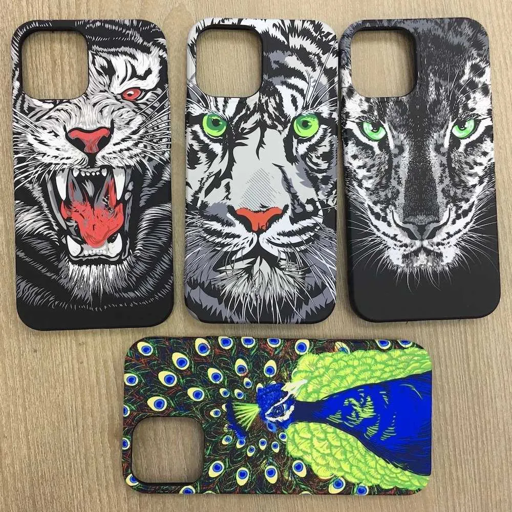 حالات الهاتف الخليوي Caso Animals Pattens Case for iPhone 12 Mini Matte TPU الغطاء الخلفي لـ iPhone XS 11 12 13 Pro Max XR Luminous Soft Case J240418