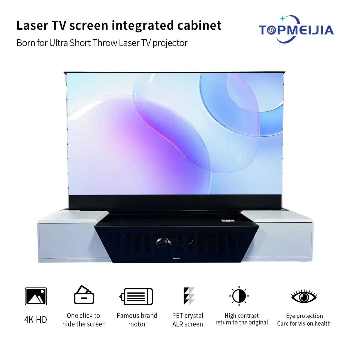 4K/8K UST Laser Projector with 100-Inch ALR Motorized Floor Rising ...