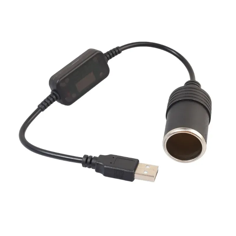 Tek Parça USB Erkek - Kadın Dönüştürücü Araç Elektroniği Aksesuarları - 5V 2A USB ila 12V Çakır Soket Adaptörü