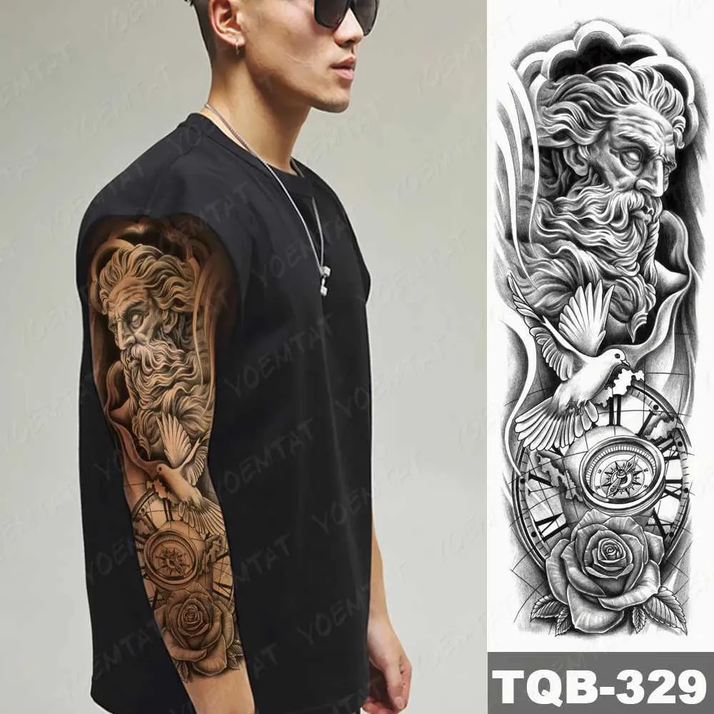 Tatuagem De Manga De Braço À Prova Dágua Tattoo Poseidon Pigeon Tattoo  Tattoo Viking Compass Rose Men Mulheres Arte Do Corpo Tatoxj241120 De  Taiho_shop1, $12,57 | DHgate, image size:1000x1000
