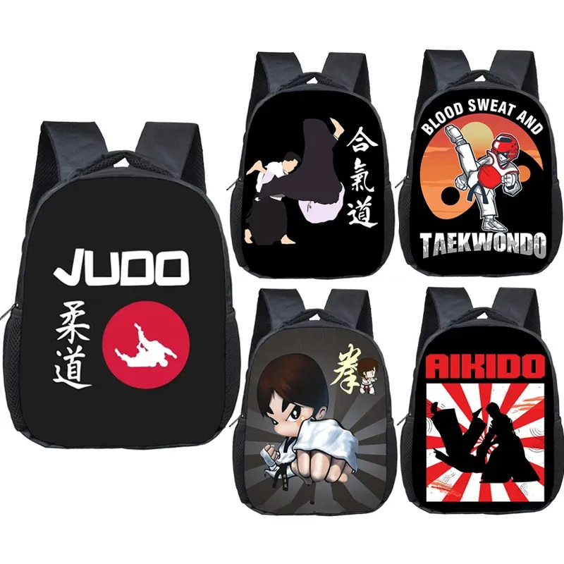 Sacs Judo Aikido Taekwondo Backpack For Kids Kindergarten Sac Enfants Sacs d'école Baby Toddler Sac Boys Boys School Backpack Bookbag Gift