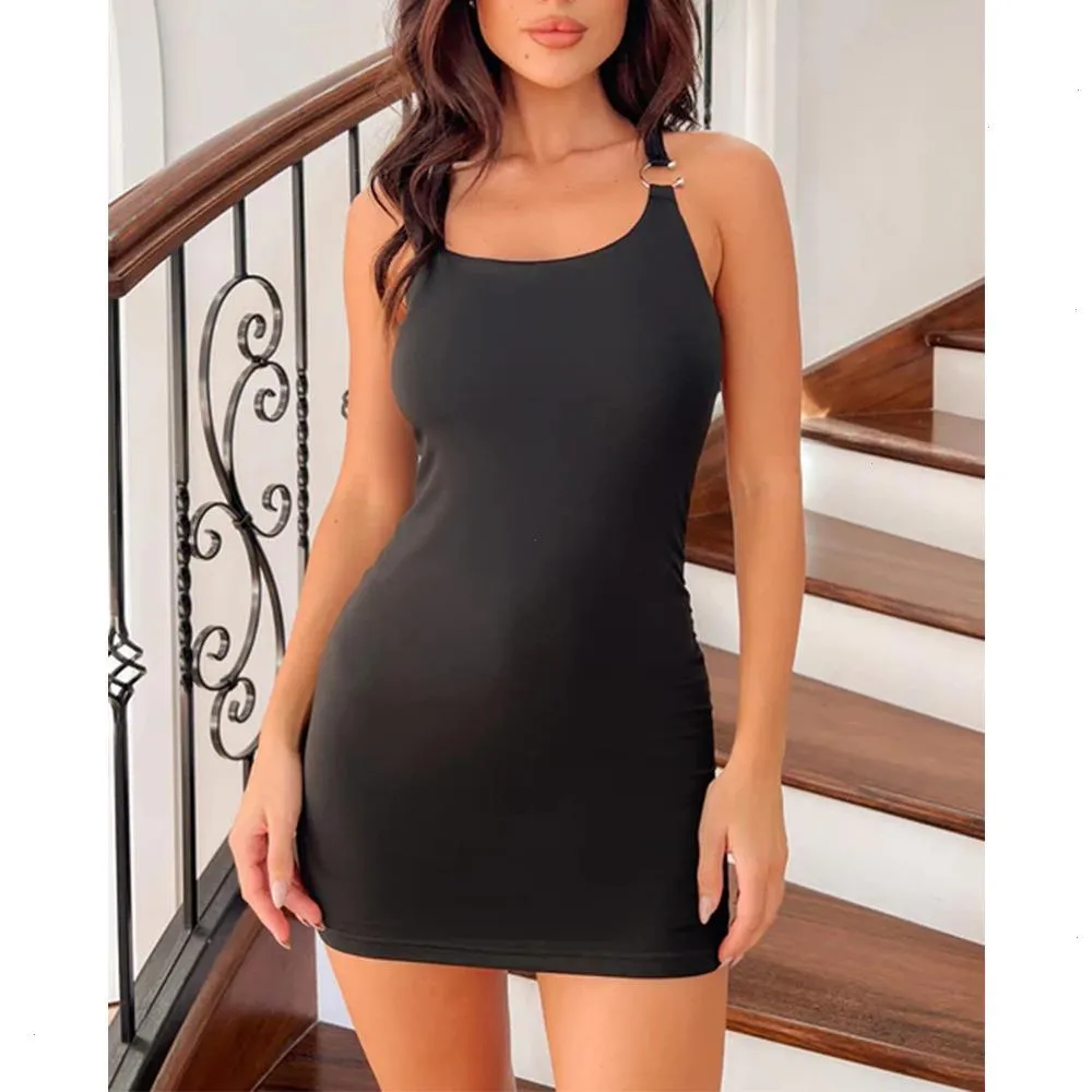 Kadın seksi kız etek asimetrik elbise siyah mini sırtsız