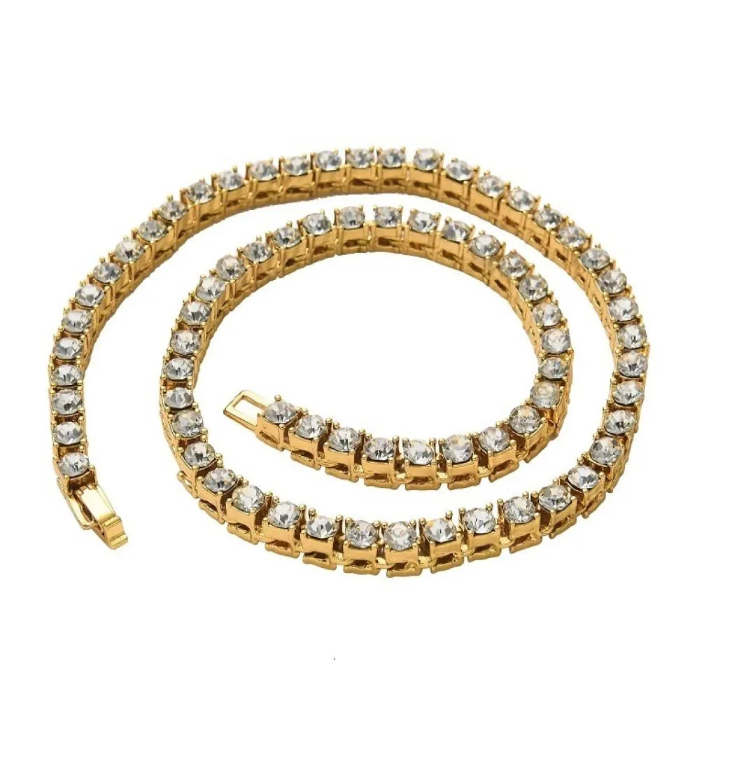 5mm alloy diamond tennis chain hip hop jewelry single row chain8895371