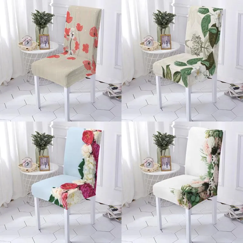 Chair Covers Plant Style For Chairs Elastic Armchair Cover Of Flower Pattern Dining Anti-Dirty Seat Home Stuhlbezug