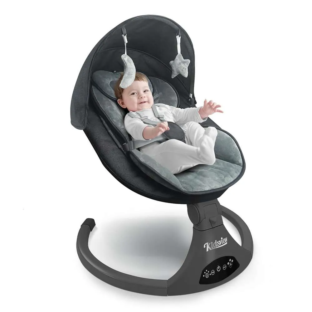 Elektrisk baby gunga för spädbarn | Bärbar studsare med 5 hastigheter och 3 sittplatser | Nyfödda favoritbarnsving
