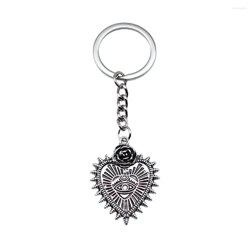 Keychains 1pcs Gothic Rose Love Eye Charms Accessoires de clés pour femmes bijoux BIENS RANE TIME 28 mm