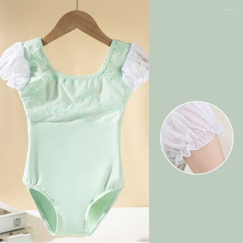 Girls Ballet 18 Month Ballet Leotard Short Sleeve, Stretch Sleeves 