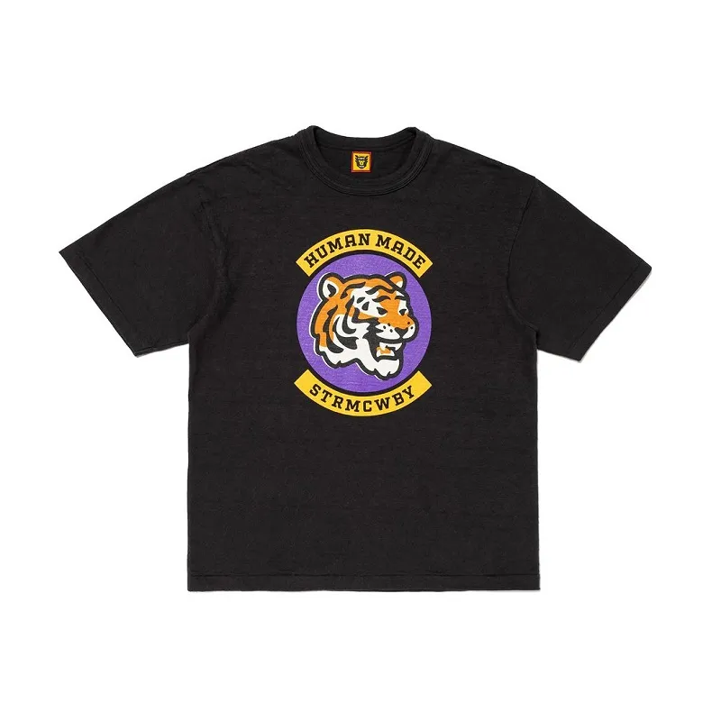 24SS Yaz Japonya Tiger Baskı Silindirik Tee Moda Erkekler Kısa Kollu Kaykay Tshirt Kadın Giysileri Günlük Pamuk Tişörtleri 0420