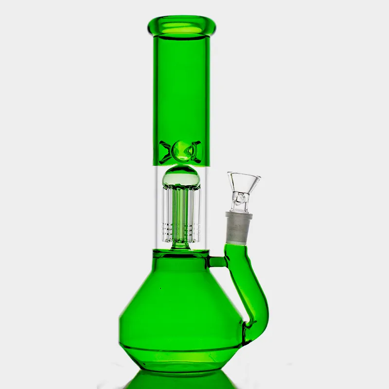 10.5" Tall Heady Oil Rigs Thick Glass Bongs Arm Tree Perc Honeycomb Bong Dab Rig Wax Recycler Water Pipe Ashcatcher Hookah with14mm Male Glass Oil Burner Pipe