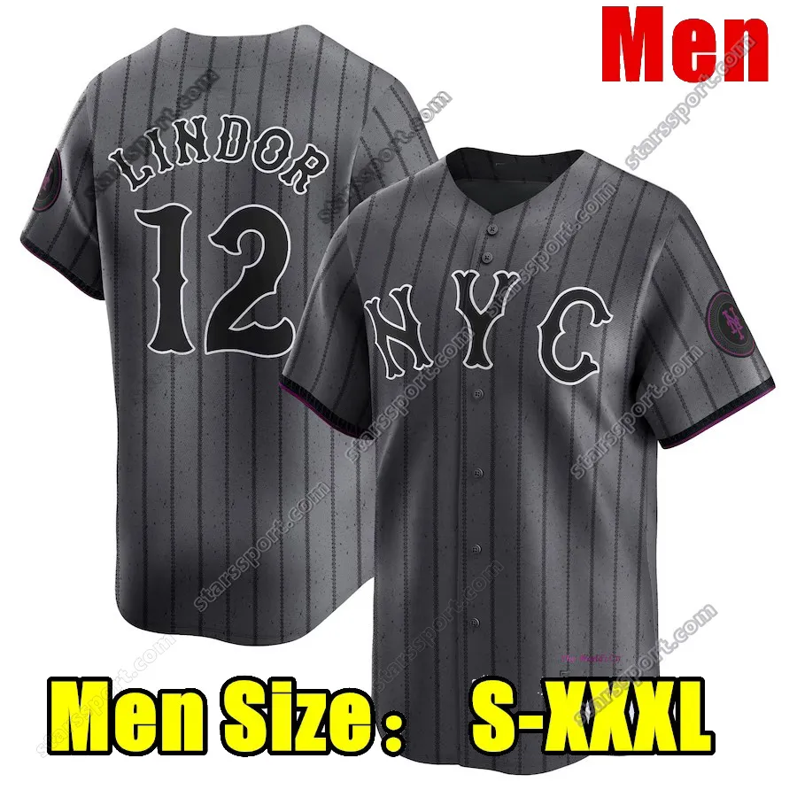 12 Francisco Lindor Mets 2024 City Connect Jersey Francisco Alvarez