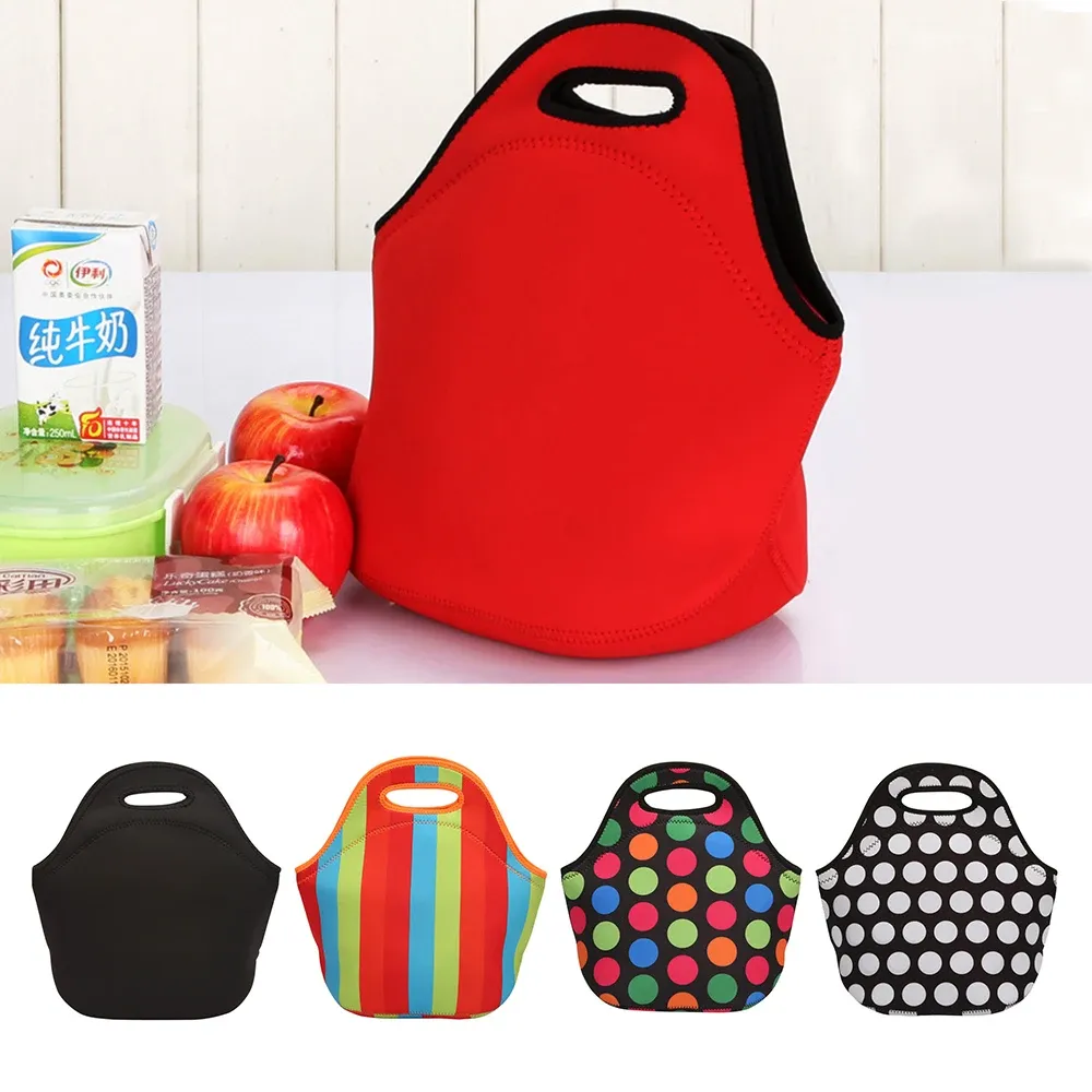 Bags Portable Neoprene Lunch Bag For Women Kids Travel Picnic Insulated Thermal Food Storage Breakfast Organizer Pouch Lunch Box Tote