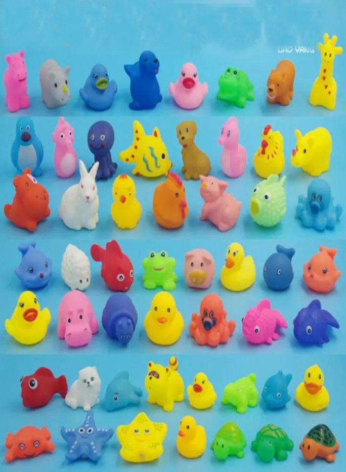 Cała Baby Bath Toys Prysznic Woda Pływająca Waszynne Żółte Kaczki Śliczne zwierzę zwierzęta zabawki Baby Shower Gumowe zabawki woda7894269