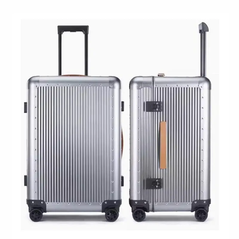 Bagages à bagages 20 "26" pouces en aluminium Cabine Varigne Butterfly Lock Rolling Sac à bagages Sac sur roues sur roues