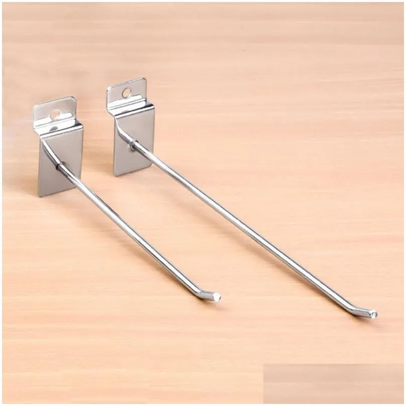 Hooks Rails slitsade krokvaror Shees Shop Store Slatwall Single 4 Size Supermarket Display Montering Prong Hanger DH93 Drop Delivery Hom DHXI5