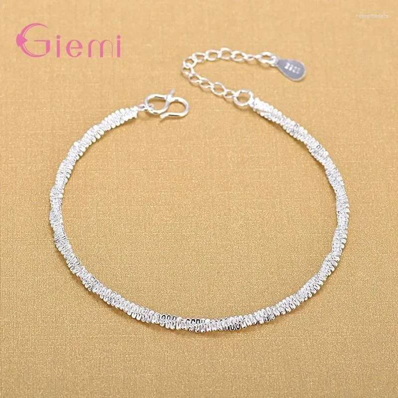 Bracelets de liaison Nouveaux modèles de bracelet de bracelet en argent sterling 925 Gift bijoux de corde en argent sterling pour femme fille simple style femme