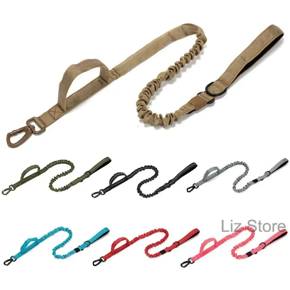 Reflektera utomhusljus Leases Pet Elasticitet Dubbel Pull Explosionssäker påverkan Dog Leash Nylon Pets Accessories Th1072 S