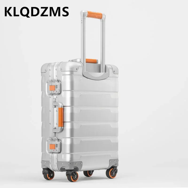 Bagaż klqdzms walizka aluminummagneium stopowa obudowa w obudowie 20 cali Allmetal Bagage Universal Wheel Hasło 24 -calowe żeńskie żeńskie